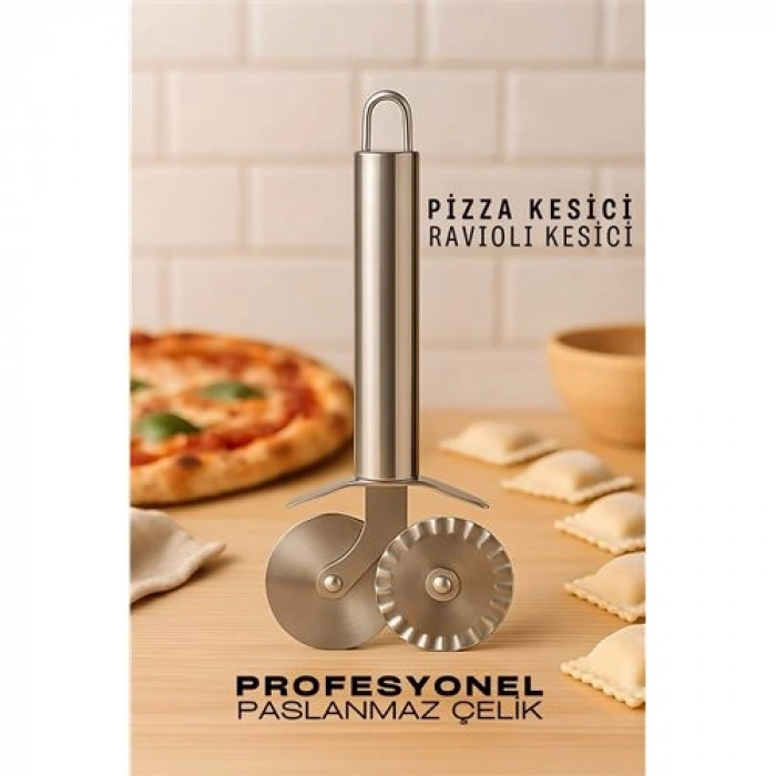 Nevamel® HSNET Pizza Kesici Profesyonel Çelik Hamur Ravioli Kesici