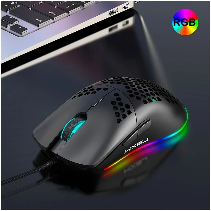 Nevamel HXSJ J900 USB Kablolu RGB Dpi Oyuncu Mouse Gaming Mouse-(5775)