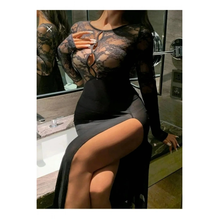 Nevamel® İç Çamaşırlı Çoraplı Siyah Seksi Jartiyer Takim