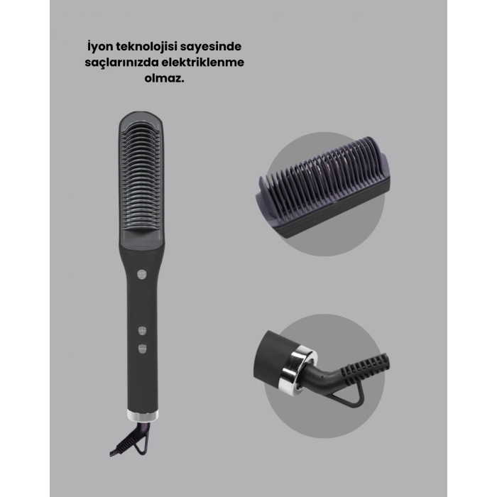 Nevamel® İnce ve Kalın Telli Saçlara Uygun Isı Ayarlı Düzleştirici Tarak