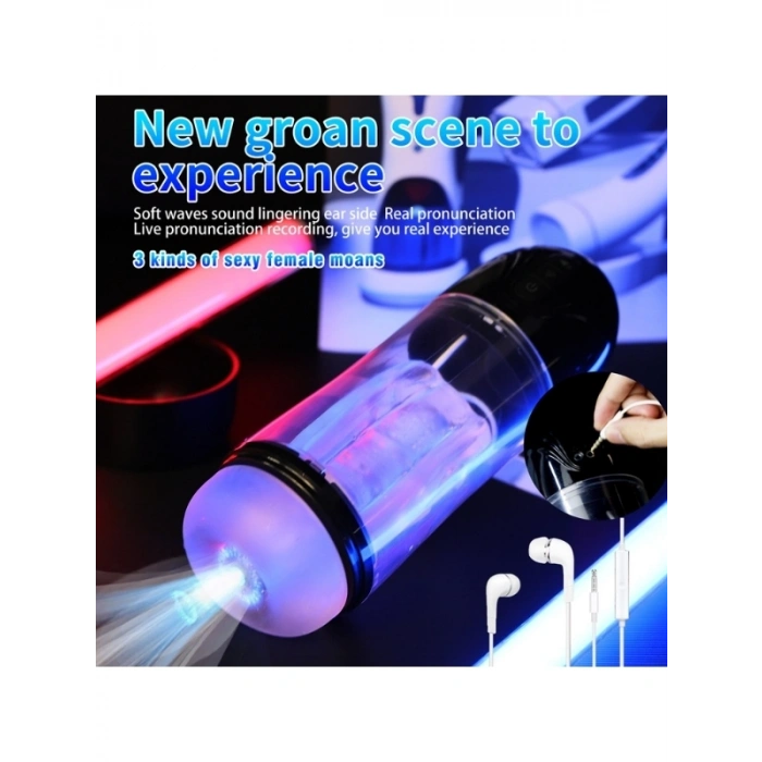 Nevamel® İnleme Sesli Ve Titreşimli Otomatik Modern Suni Vajina Mastürbatör – 7 Modlu Dönebilen, Usb Şarjlı