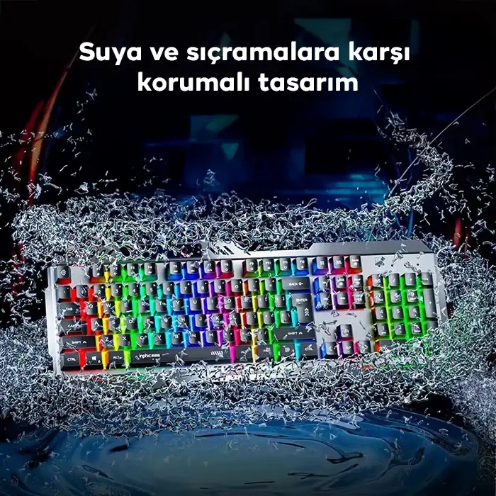 Nevamel Inphic K2 USB Kablolu Oyun Klavyesi 104-Key Sessiz Oyun Klavyesi Bilgisayar Laptop için Cep telefonu yerleştirme alanı-(5775)