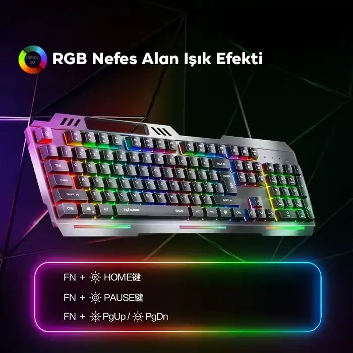 Nevamel Inphic K2 USB Kablolu Oyun Klavyesi 104-Key Sessiz Oyun Klavyesi Bilgisayar Laptop için Cep telefonu yerleştirme alanı-(5775)