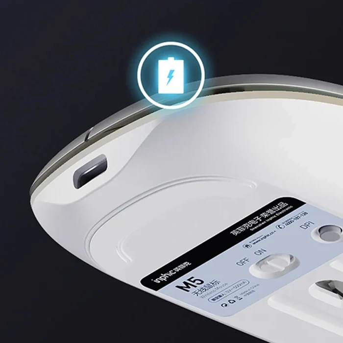 Nevamel İNPHİC M5 Kablosuz Fare Şarj Edilebilir Sessiz Kullanım 2.4G Işıklı USB Mouse-(5775)