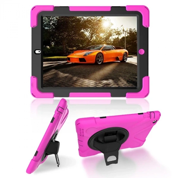 Nevamel İPad 2/İPad 3/İPad 4/Shockproof 3 Katmanlı Standlı Zırh Kılıf-(5775)