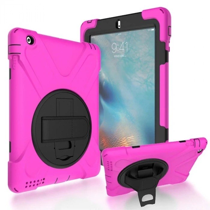 Nevamel İPad 2/İPad 3/İPad 4/Shockproof 3 Katmanlı Standlı Zırh Kılıf-(5775)