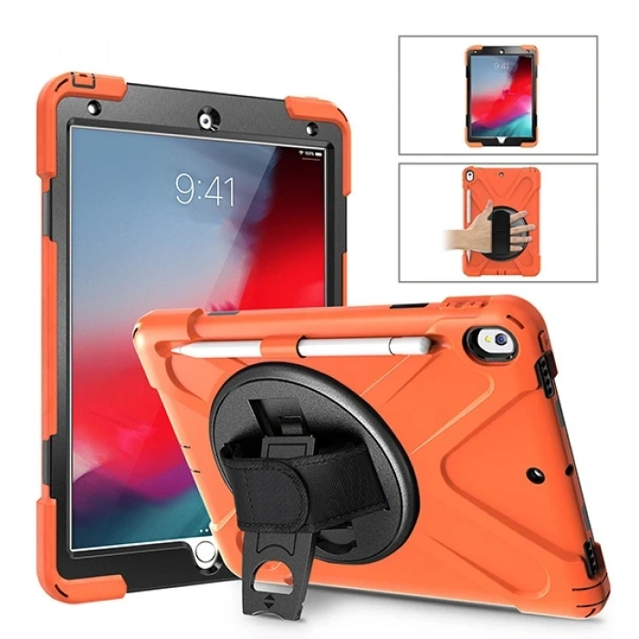 Nevamel İPad Pro 10.5 Air10.5 2019 Kalem Yerli Standlı Zırh Kılıf Shockproof case-(5775)