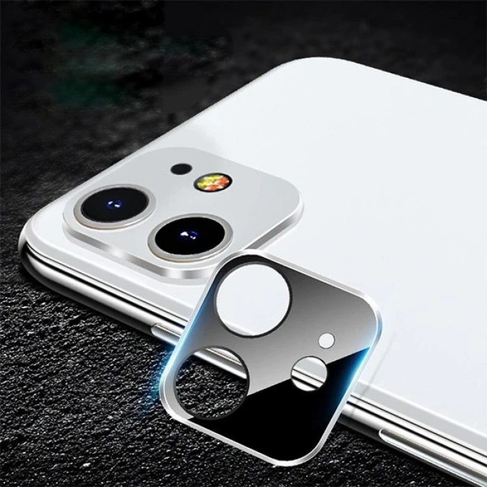 Nevamel iPhone 11 6.1 İnch 3D Metal Kamera Koruyucu Metal Lens-(5775)