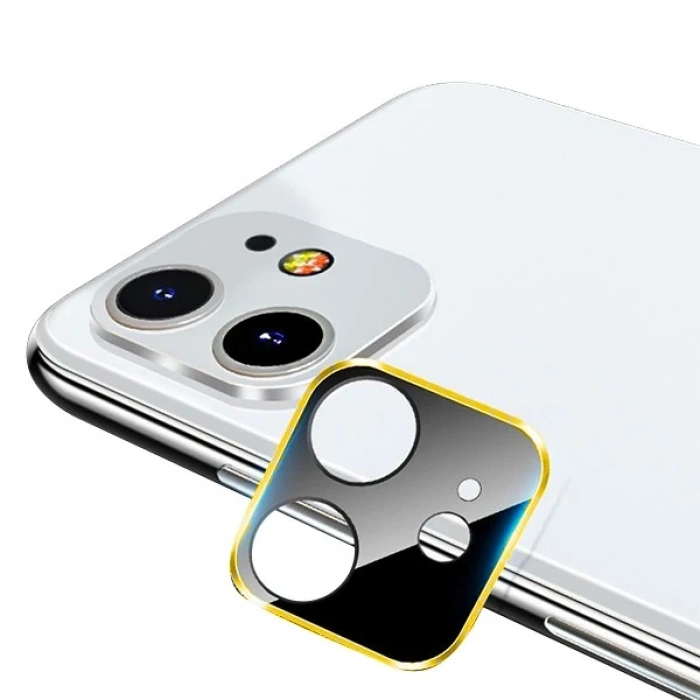Nevamel iPhone 11 6.1 İnch 3D Metal Kamera Koruyucu Metal Lens-(5775)