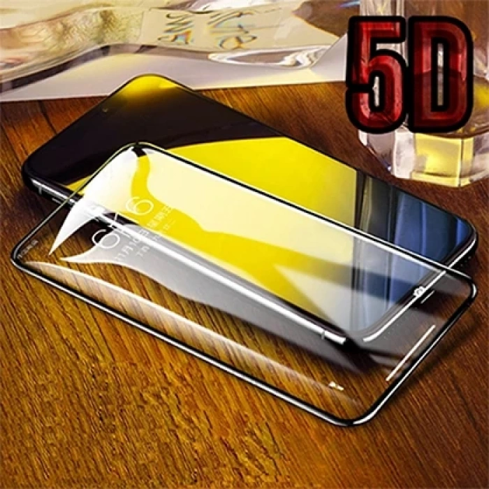 Nevamel İPhone 11 Pro Max 5D Kavisli Full Tempered Cam Ekran Koruyucu-(5775)