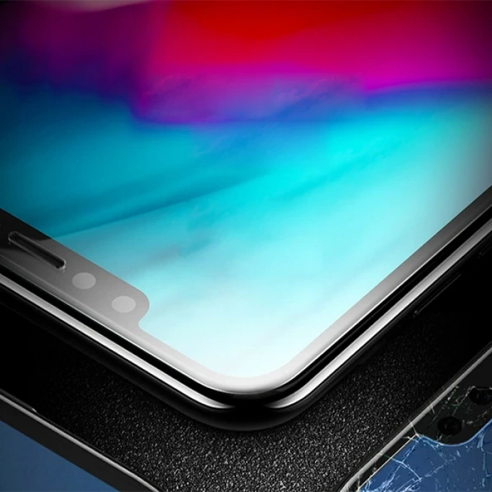 Nevamel İPhone 11 Pro Max 5D Kavisli Full Tempered Cam Ekran Koruyucu-(5775)