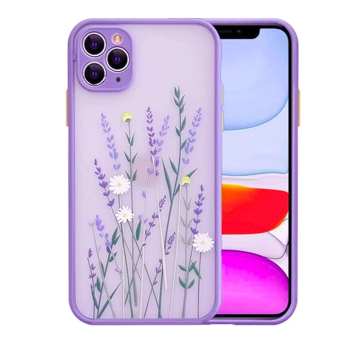 Nevamel iPhone 11 Pro Max 6.5inç Kamera Korumalı Çiçek Desenli Silikon Kılıf-(5775)