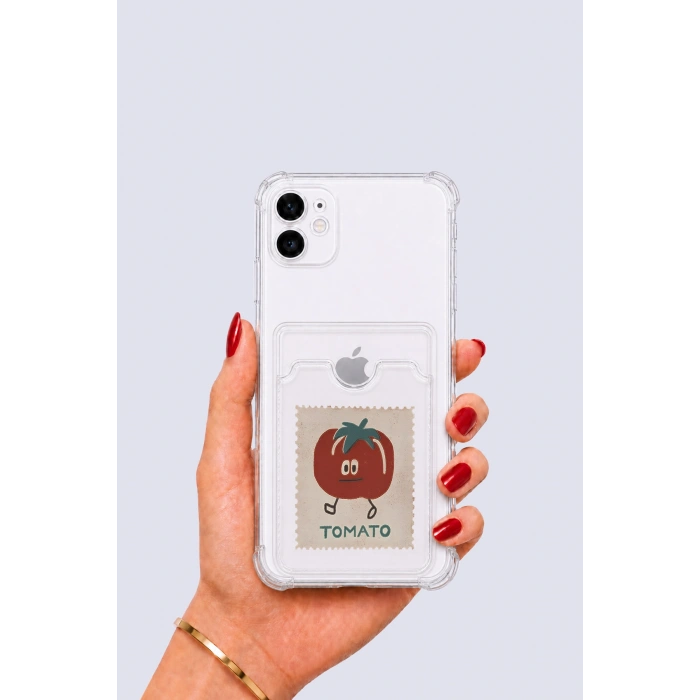 Nevamel® iPhone 12 Kartlıklı Tomato Desenli Kılıf