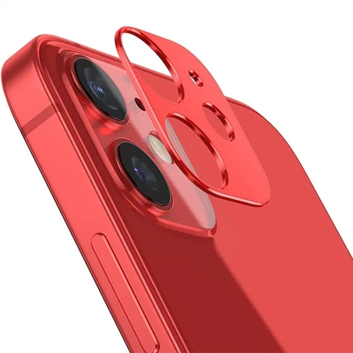 Nevamel İPhone 12 Mini 3D Metal Kamera Koruyucu Metal Lens-(5775)