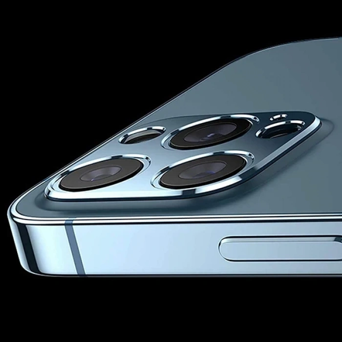 Nevamel İPhone 12 Mini 3D Metal Kamera Koruyucu Metal Lens-(5775)