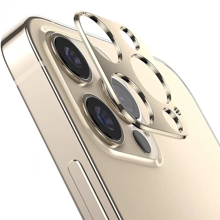 Nevamel İPhone 12 Pro 3D Metal Kamera Koruyucu Metal Lens-(5775)