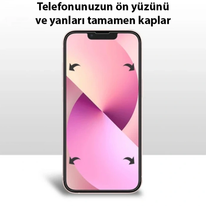 Nevamel iPhone 13 6.1 Film Ön Arka Full Koruyucu Nano Hidrojel Koruyucu Set-(5775)