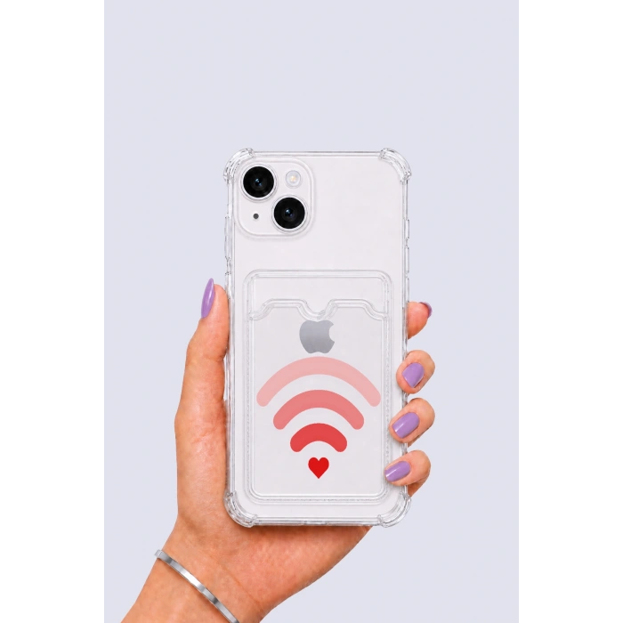 Nevamel® iPhone 13 Kartlıklı Aşk Sinyali Desenli Kılıf