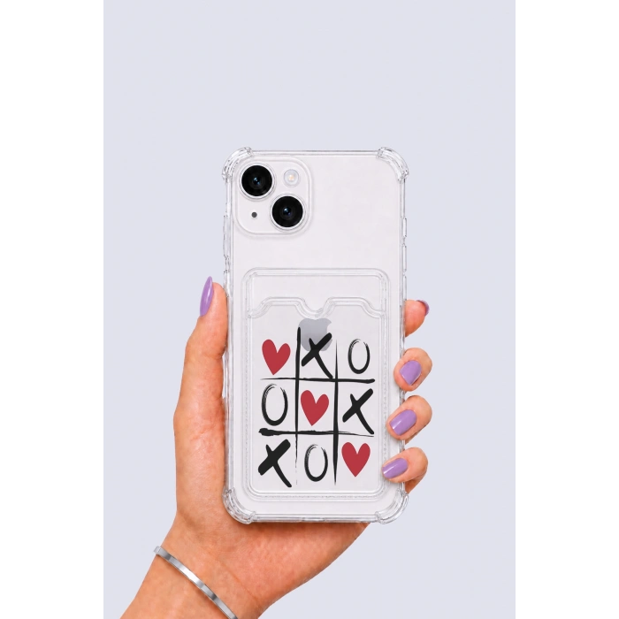Nevamel® iPhone 13 Kartlıklı XoXO Desenli Kılıf