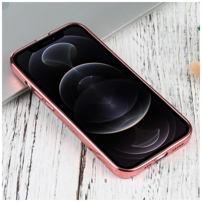 Nevamel iPhone 13 Pro 6.1inç Lazer Kaplama Renkli Kenar Şeffaf Kılıf-(5775)