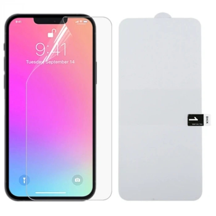 Nevamel iPhone 13 Pro Max 6.7 Full Kaplama Hidrojel Film Full Ekran Koruyucu-(5775)