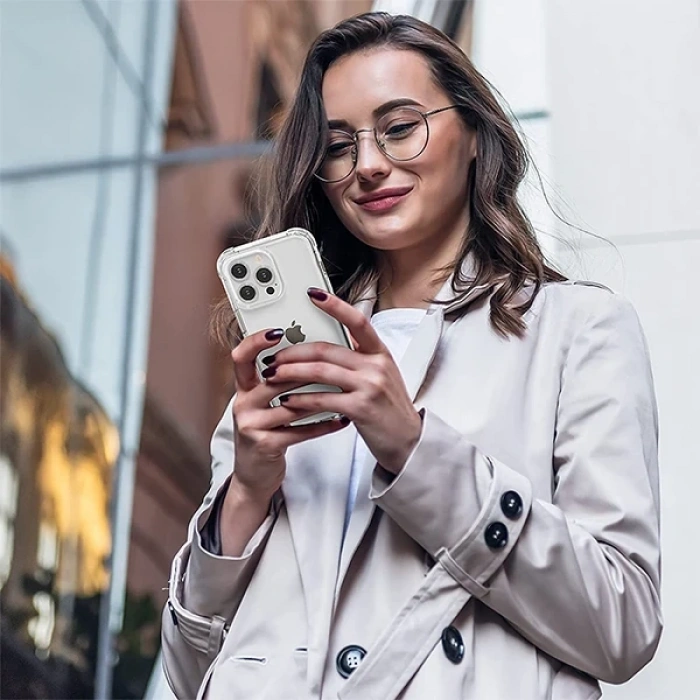 Nevamel iPhone 13 Pro Max 6.7inç Shockproof Darbe Emici Silikon Kılıf-(5775)