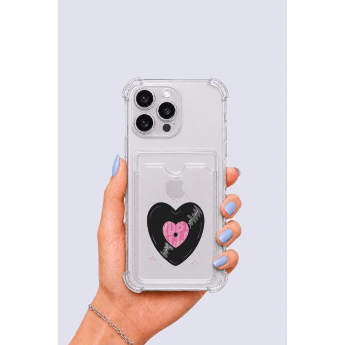 Nevamel® iPhone 13 Pro Max Kartlıklı Vinly Desenli Kılıf