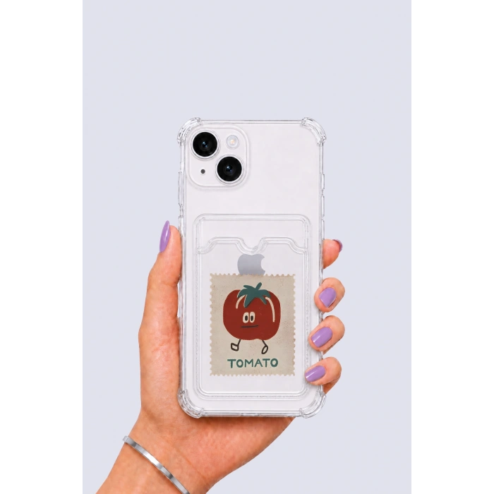 Nevamel® iPhone 14 Kartlıklı Tomato Desenli Kılıf