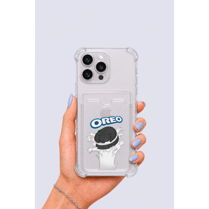Nevamel® iPhone 16 Pro Max Kartlıklı OREO Desenli Kılıf