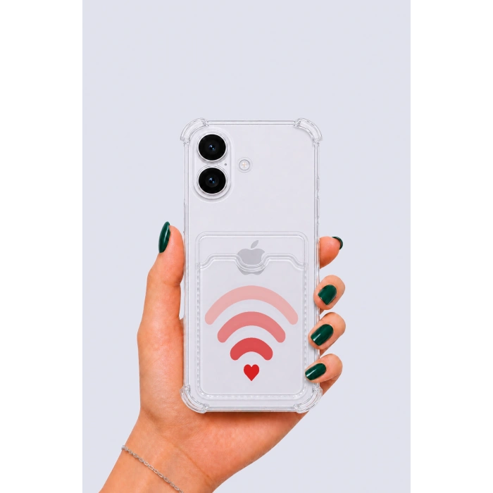 Nevamel® iPhone 17 Kartlıklı Aşk Sinyali Desenli Kılıf