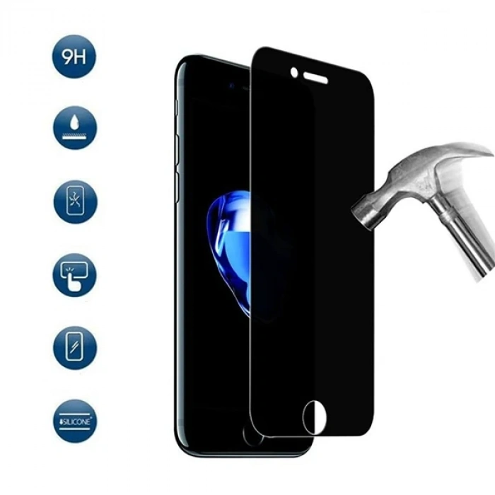 Nevamel İPhone 6S-6 Privacy Gizli Hayalet Tempered Cam Ekran Koruyucu-(5775)
