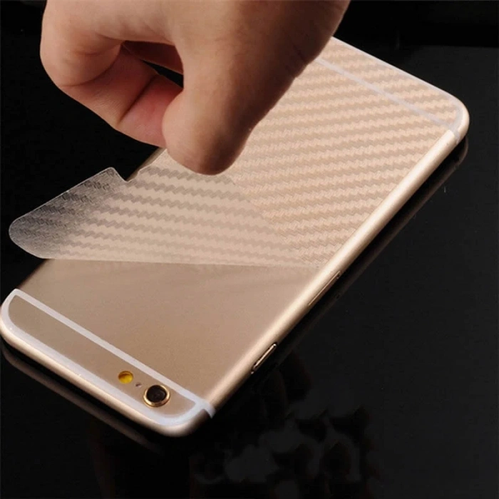Nevamel İphone 7 Plusİphone 8 Plus Arka Karbon Fiber Koruma Bandı-(5775)