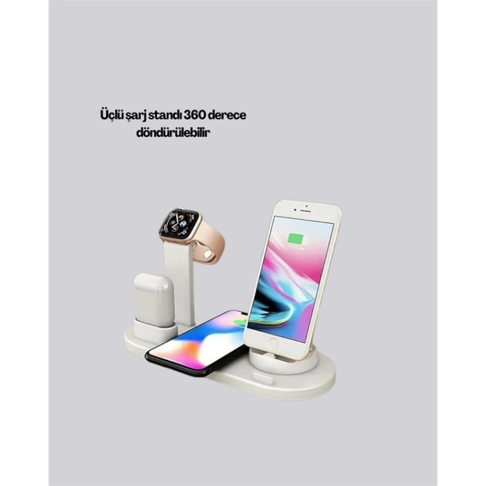 Nevamel iPhone Apple Watch ve AirPods ile Uyumlu 4ü 1 Arada Şarj Ünitesi – Tüm Apple Cihazları Tek Noktada