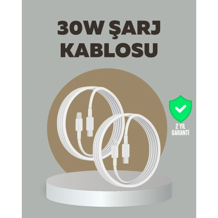 Nevamel iPhone iPad Airpods Uyumlu 30W Type-C to Lightning Kablo