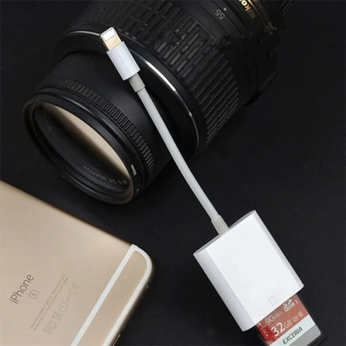 Nevamel İPhone/İPad Lightning To SD Kart Hafıza Kart Adaptörü NK105-(5775)