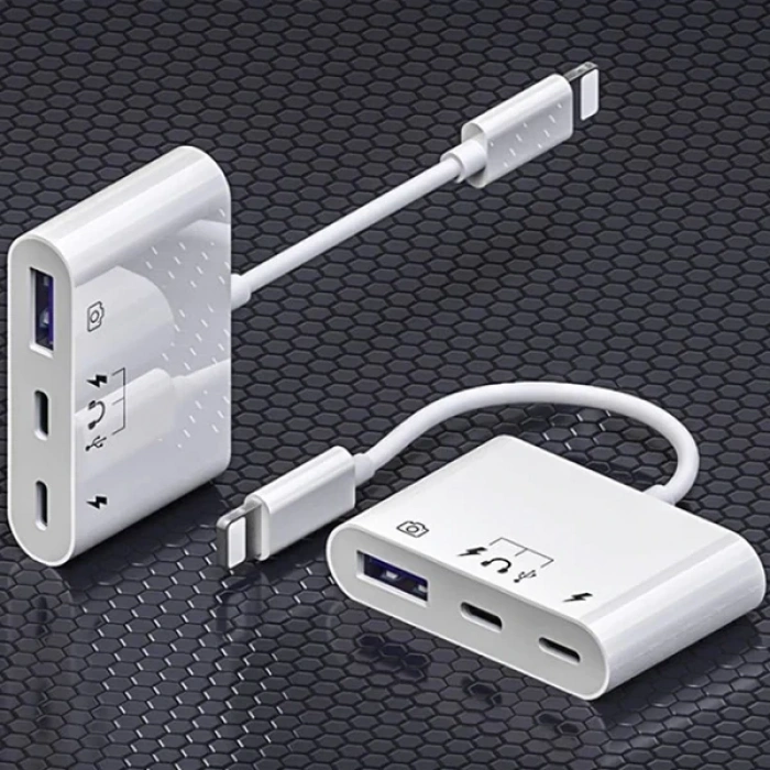 Nevamel İPhone-Otg Hub -Usb Type C To Kulaklık ve Usb Kamera Okuyucu Otg-(5775)