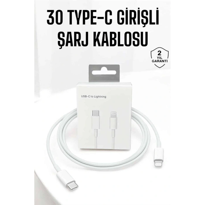 Nevamel Iphone Uyumlu İOS Uyumlu Lightning Hızlı Şarj Tye C Lightning Şarj Kablosu