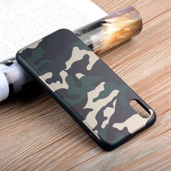 Nevamel İPhone X Xs Kamuflaj Darbe Emici Silikon Kılıf-(5775)