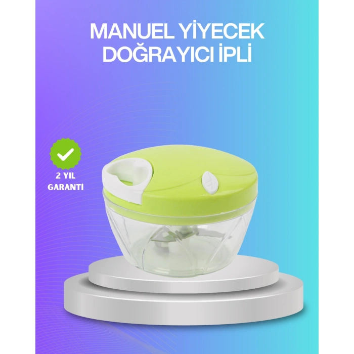 Nevamel® İpli Manuel Doğrayıcı Paslanmaz Çelik Bıçaklı
