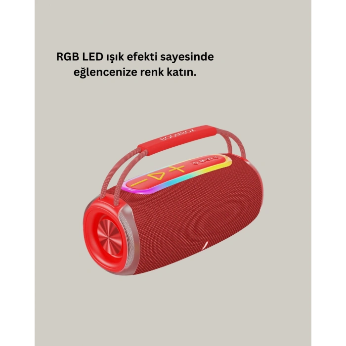 Nevamel IPX6 Su Geçirmez RGB LED Işıklı Taşınabilir Bluetooth Hoparlör 2400 mAh