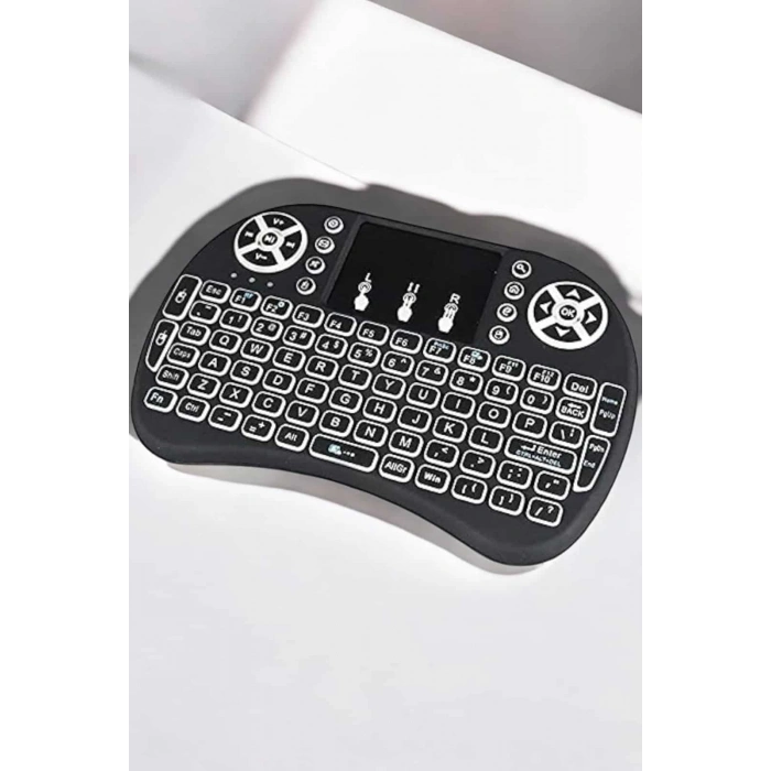 Nevamel Işıklı Kablosuz Mini Q Klavye Tüm Cihazlara Uyumlu