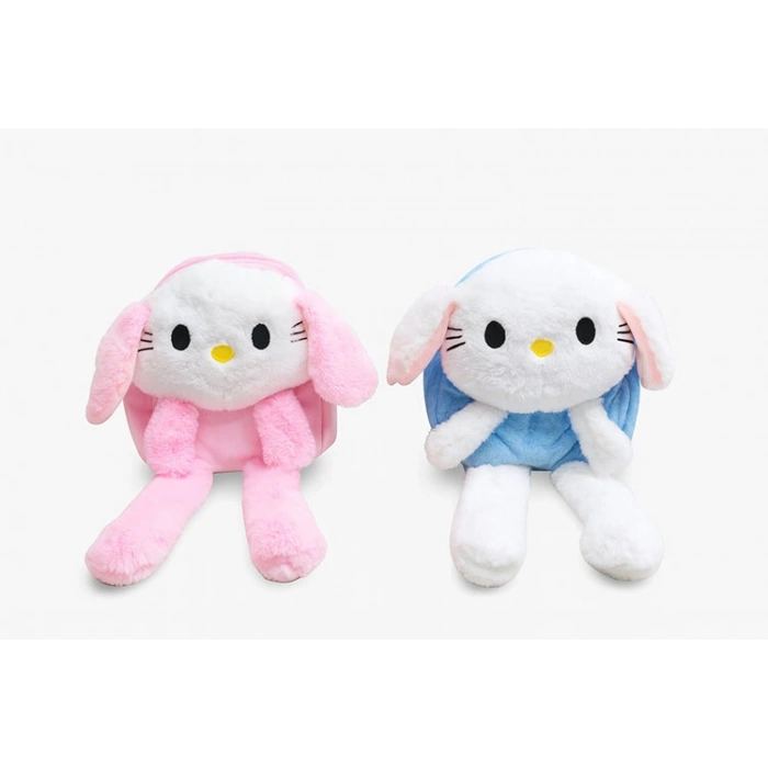 Nevamel Işıklı Peluş Oynar Kulaklı My Melody ve Cinnamoroll Sırt Çantası