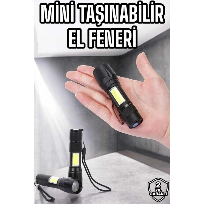 Nevamel® Işıldak El Feneri Kamp Lambası Mini Taşınabilir Acil Durum Lambası Fener Led Işık