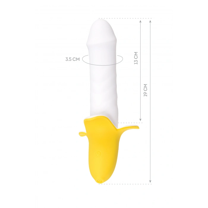 Nevamel® Jos B-Nana Vibratör, Silikon, Beyaz, 19 Cm