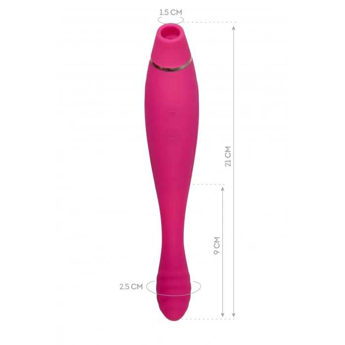Nevamel® Jos Danvi Vakum Dalgası Vibratör, Silikon, Pembe, 21,5 Cm