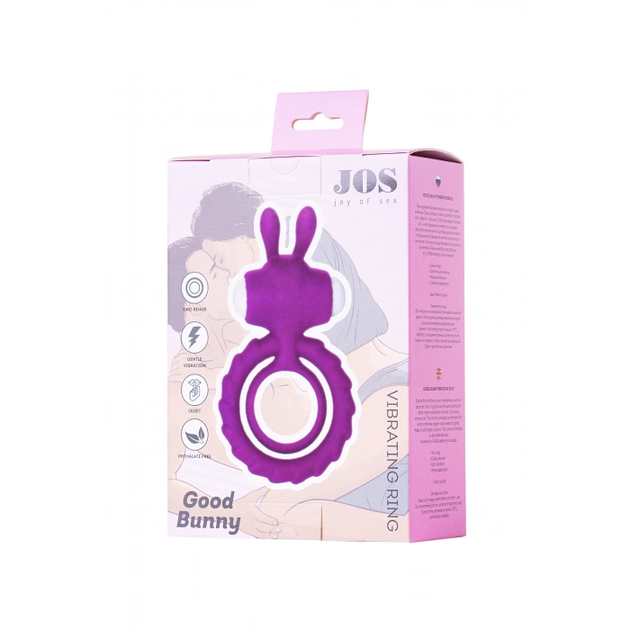 Nevamel® Jos Good Bunny Penis Halkası, Silikon, Mor, 9 Cm