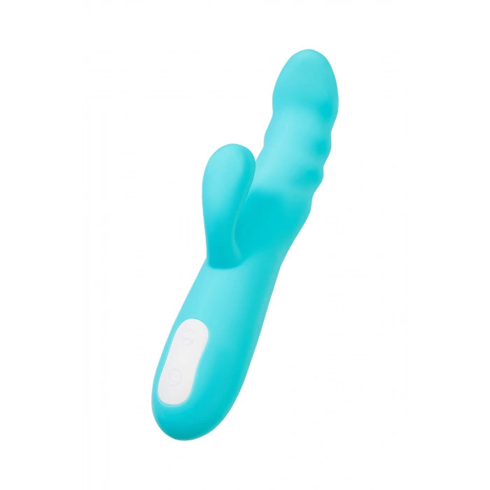 Nevamel® Jos Klitoral Uyarımlı Vibratör-Döndürücü Merry-Swi, Silikon, Mavi, 20,7 Cm