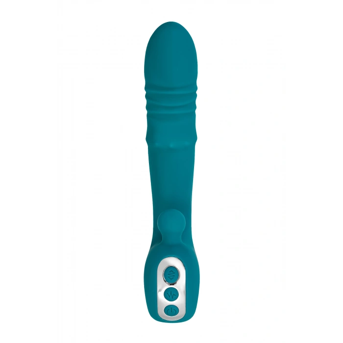 Nevamel® Jos Mija Up&Down Fonksiyonlu Ve Halkalı Uyarıcılı Vibratör, Silikon, Yeşil, 19 Cm