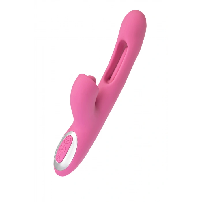 Nevamel® Jos Monti Hareketli Dilli Ve Titreşimli Top Başlıklı Vibratör, Silikon, Pembe, 24 Cm
