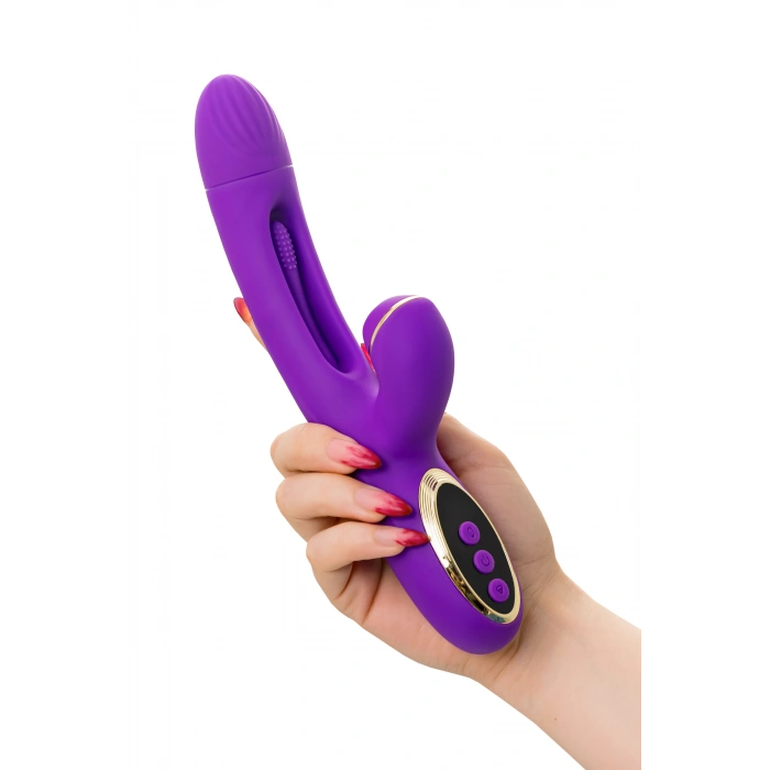 Nevamel® Jos Pitti Silikon Mor 24Cm Dil Vibratör Vakum Stimülasyon Seks Oyuncakları Kadınlar Için